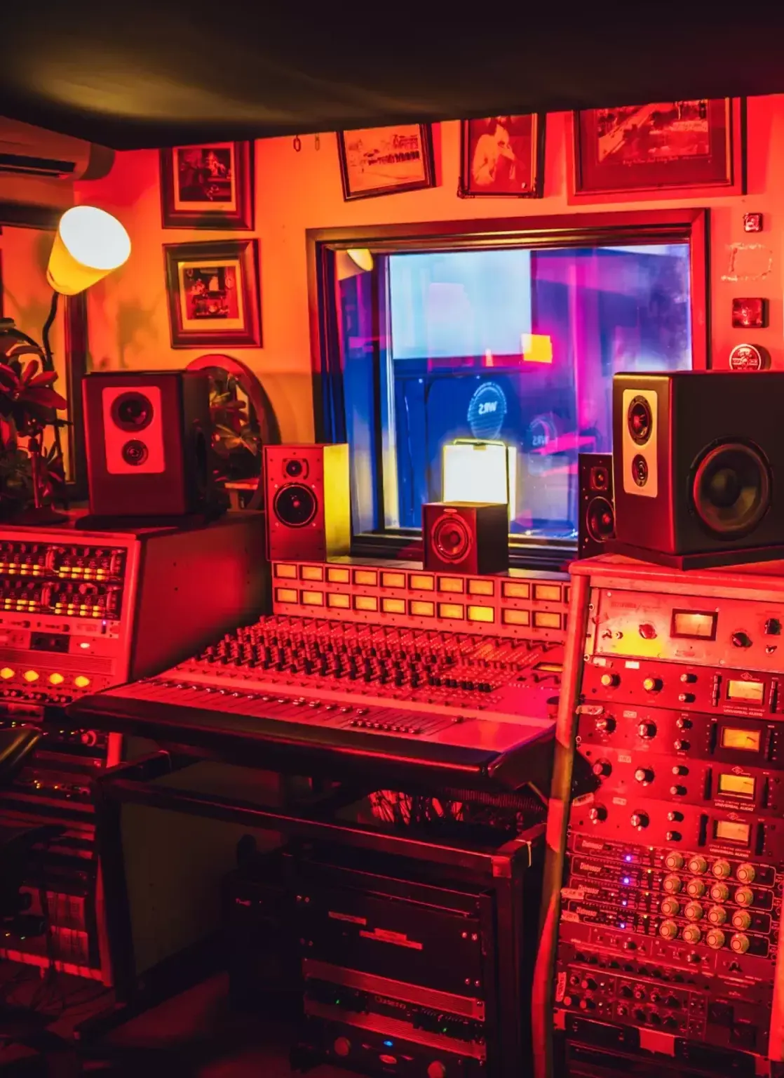 Studio control room with Neve console and outboard racks